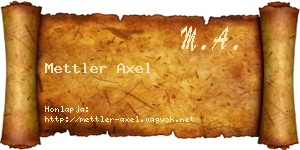 Mettler Axel névjegykártya